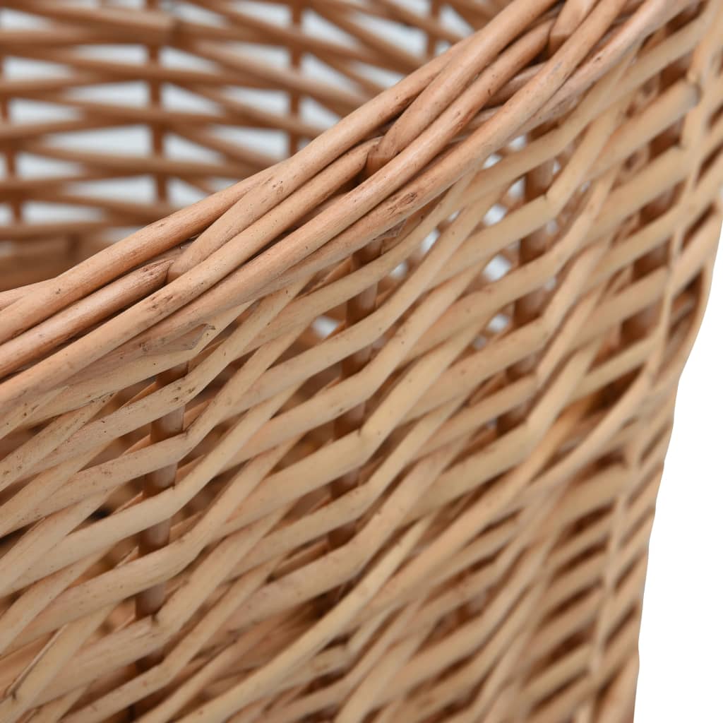 Firewood Basket with Carrying Handles 58x42x29 cm Natural Willow - OLBRIT