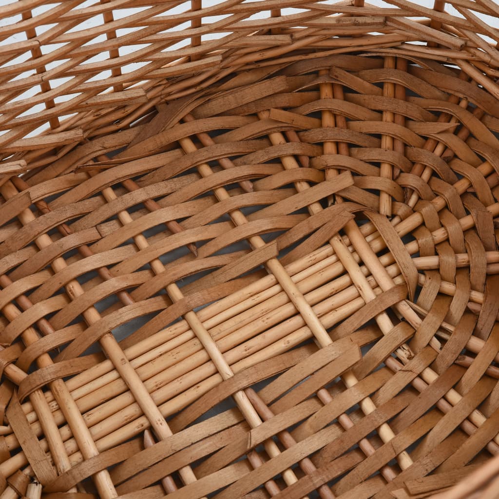 Firewood Basket with Carrying Handles 58x42x29 cm Natural Willow - OLBRIT