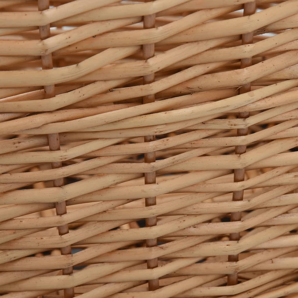 Firewood Basket with Carrying Handles 58x42x29 cm Natural Willow - OLBRIT