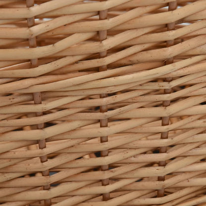 Firewood Basket with Carrying Handles 58x42x29 cm Natural Willow - OLBRIT