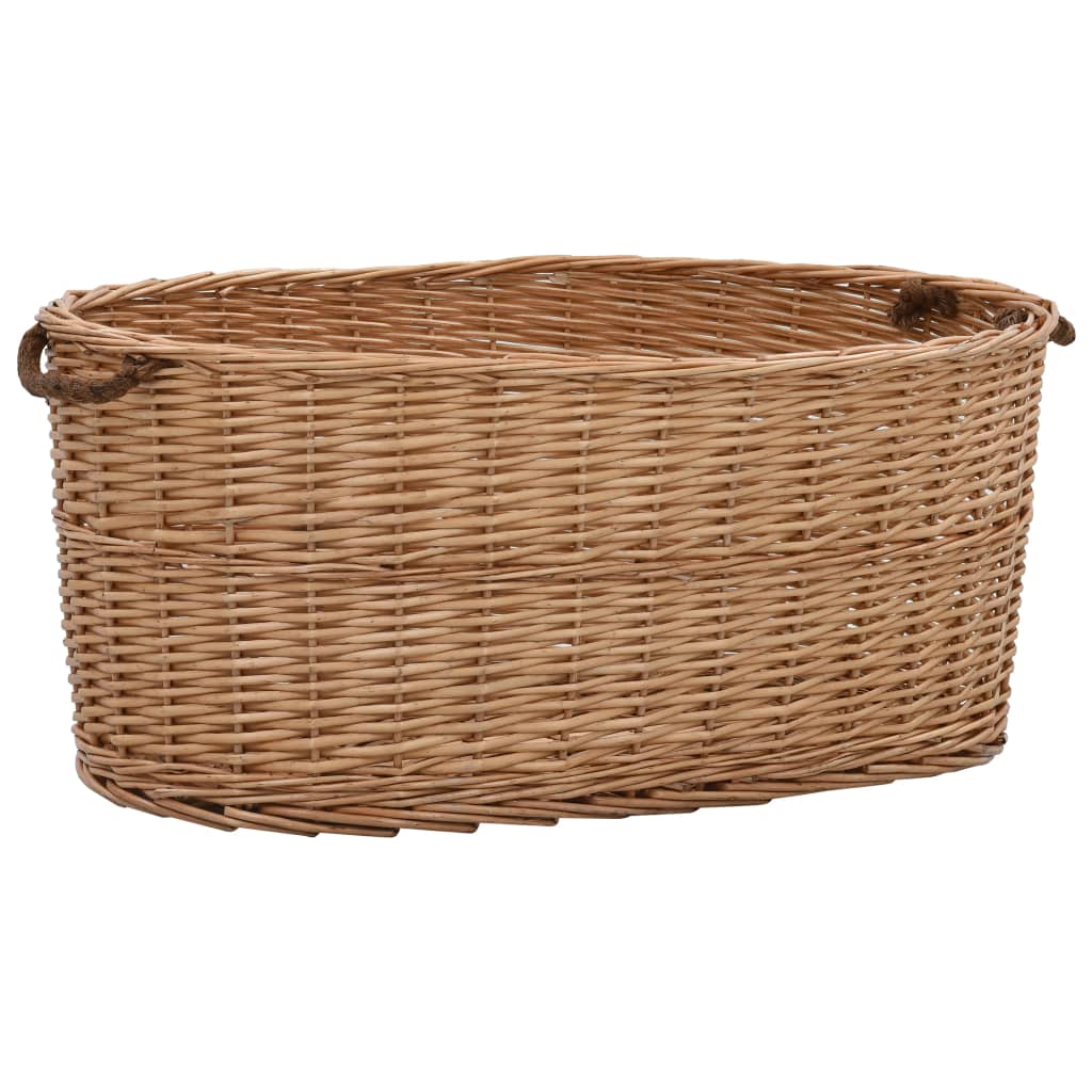 Firewood Basket with Carrying Handles 78x54x34 cm Natural Willow - OLBRIT