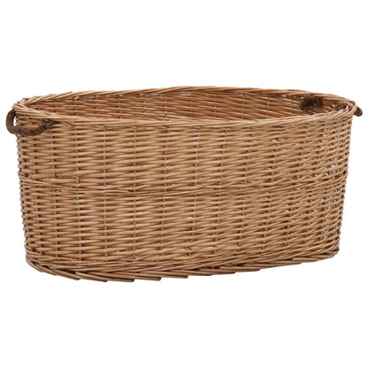 Firewood Basket with Carrying Handles 78x54x34 cm Natural Willow - OLBRIT