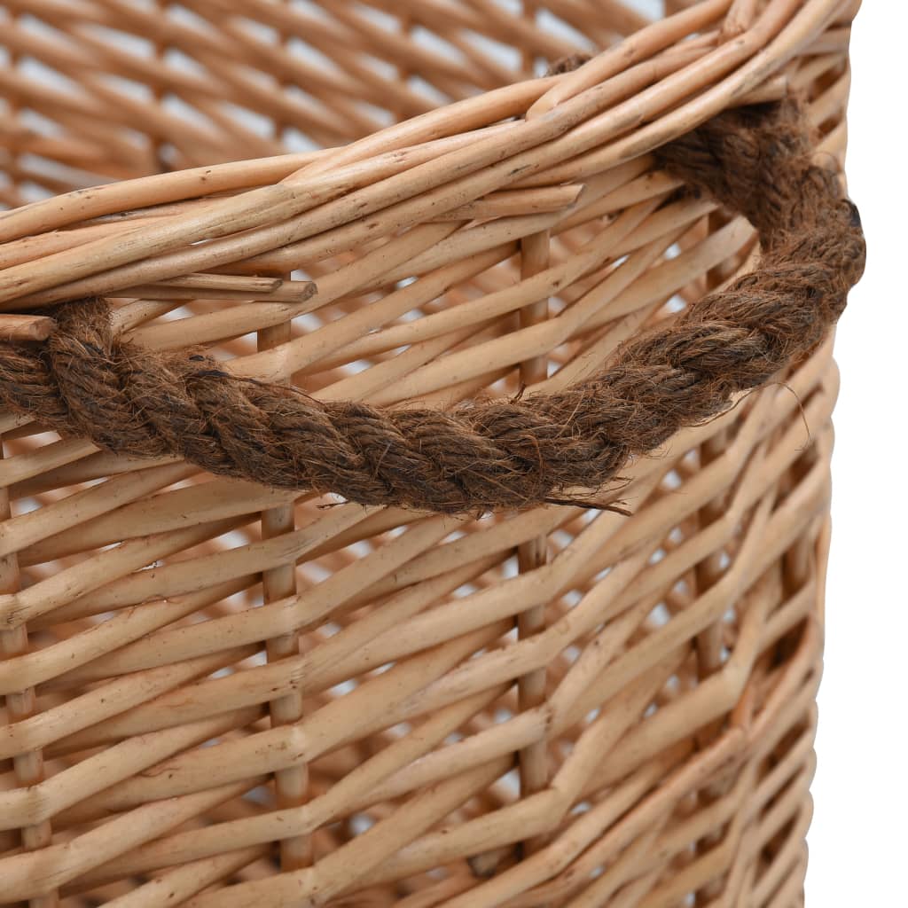 Firewood Basket with Carrying Handles 78x54x34 cm Natural Willow - OLBRIT