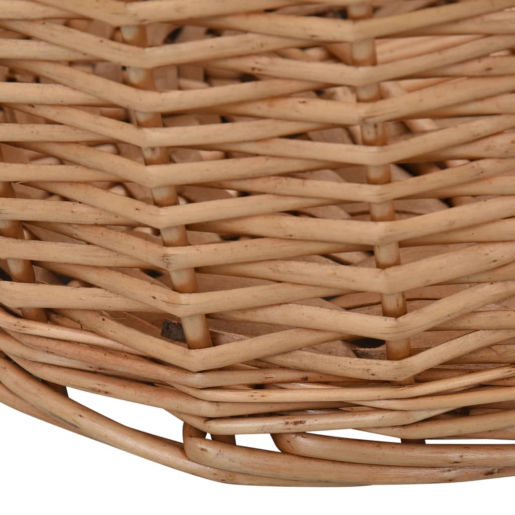 Firewood Basket with Carrying Handles 78x54x34 cm Natural Willow - OLBRIT