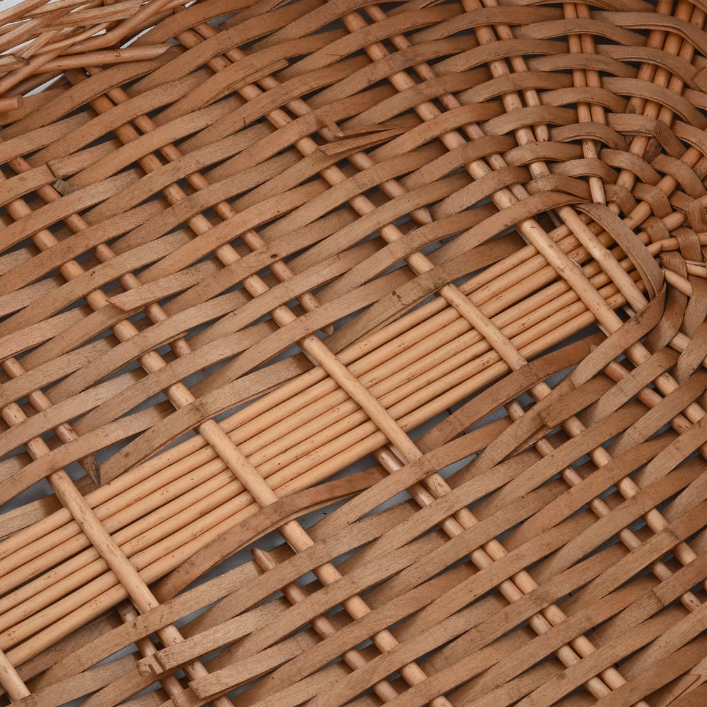 Firewood Basket with Carrying Handles 78x54x34 cm Natural Willow - OLBRIT