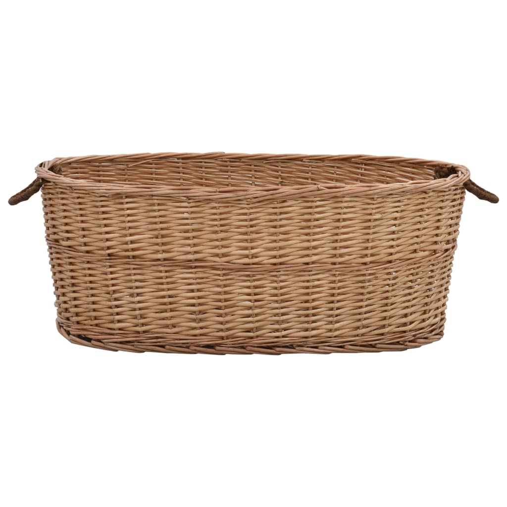 Firewood Basket with Carrying Handles 88x57x34 cm Natural Willow - OLBRIT