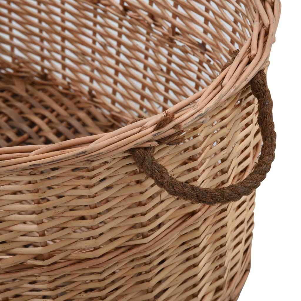 Firewood Basket with Carrying Handles 88x57x34 cm Natural Willow - OLBRIT