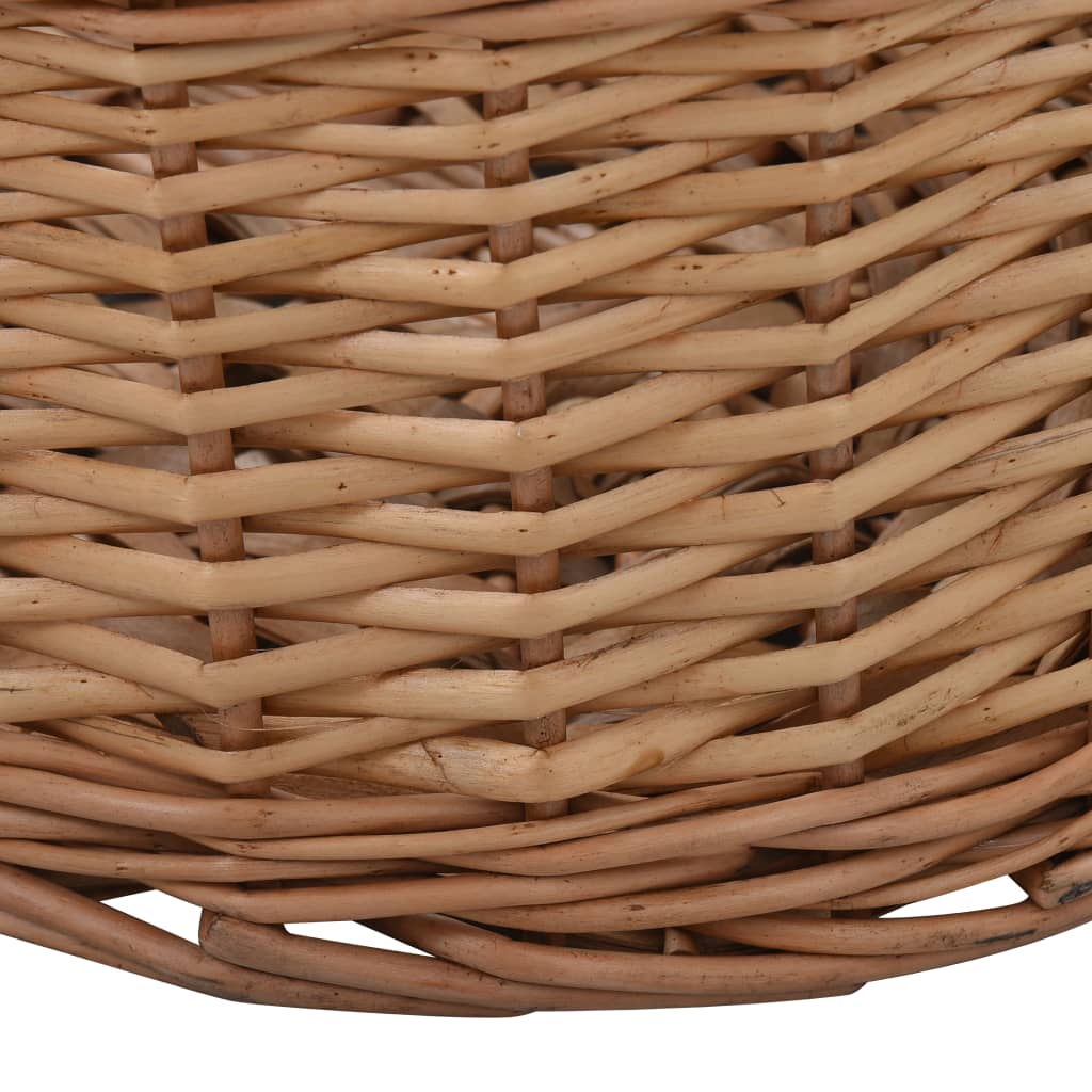 Firewood Basket with Carrying Handles 88x57x34 cm Natural Willow - OLBRIT