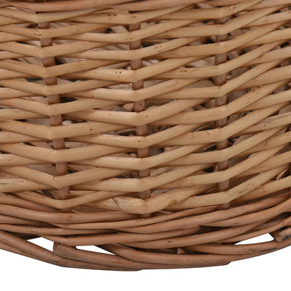 Firewood Basket with Carrying Handles 88x57x34 cm Natural Willow - OLBRIT