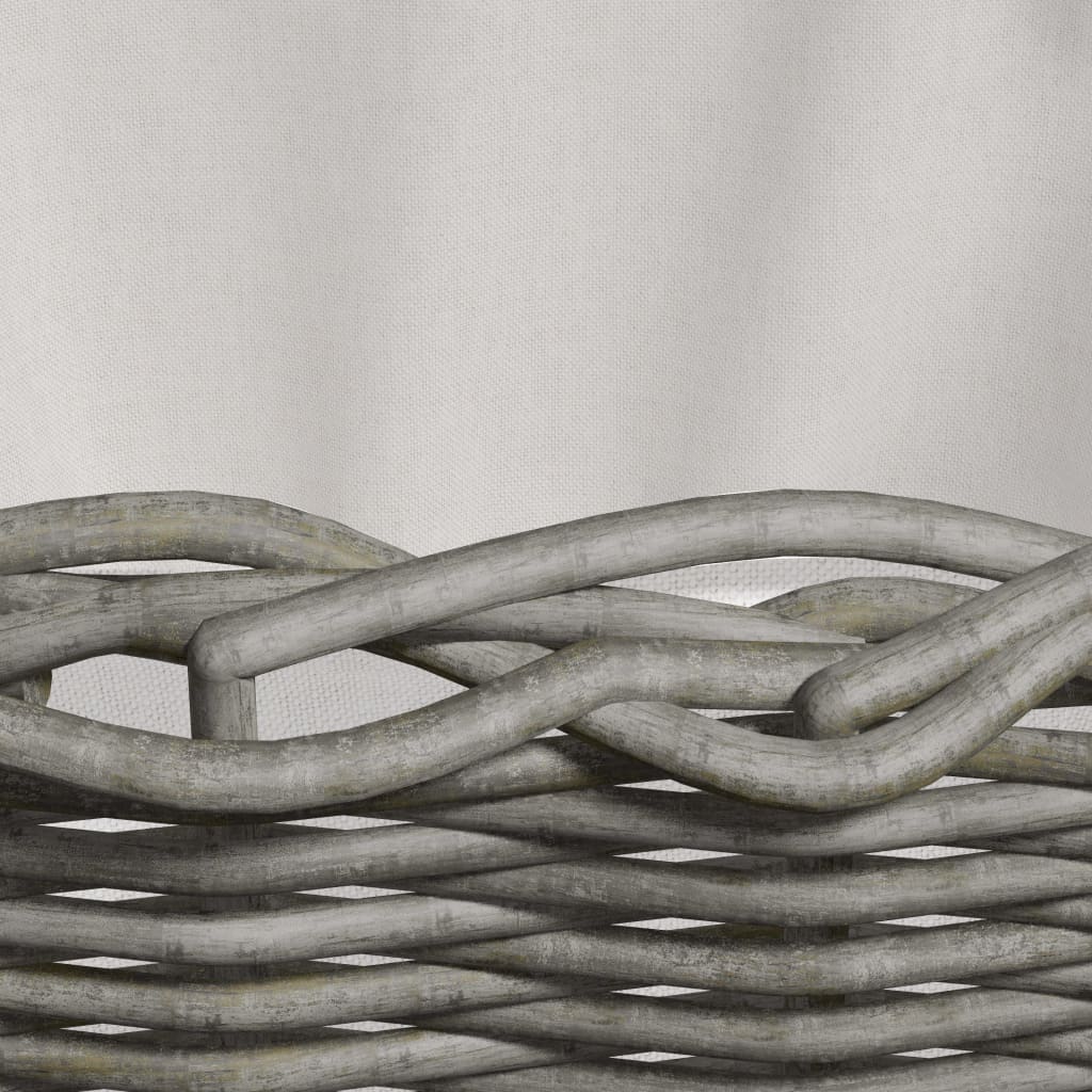 Firewood Basket with Carrying Handles 60x40x28 cm Grey Willow - OLBRIT