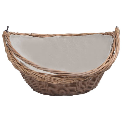 Firewood Basket with Handle 57x46.5x52 cm Brown Willow - OLBRIT