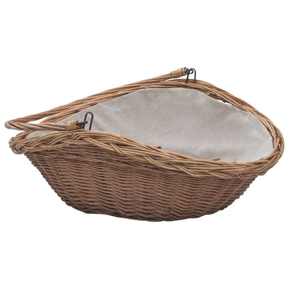 Firewood Basket with Handle 57x46.5x52 cm Brown Willow - OLBRIT