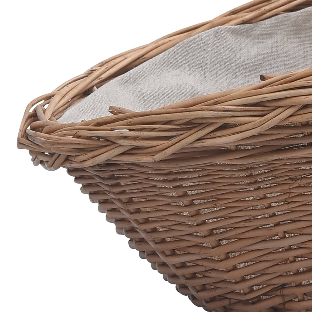 Firewood Basket with Handle 57x46.5x52 cm Brown Willow - OLBRIT