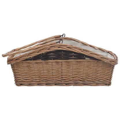Firewood Basket with Handle 61.5x46.5x58 cm Brown Willow - OLBRIT