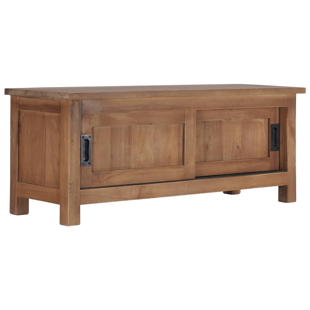 TV Cabinet 90x30x35 cm Solid Teak Wood - OLBRIT
