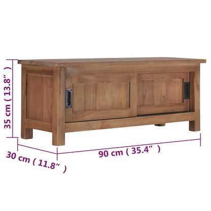 TV Cabinet 90x30x35 cm Solid Teak Wood - OLBRIT