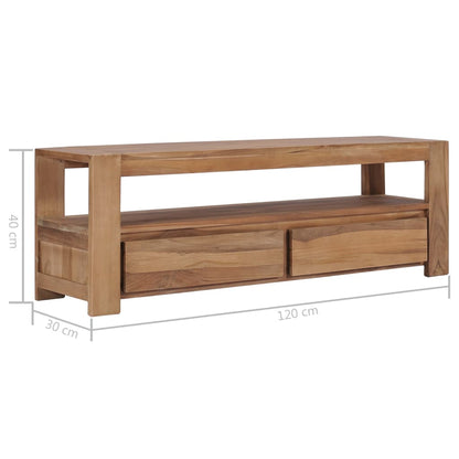 TV Cabinet 120x30x40 cm Solid Teak Wood - OLBRIT