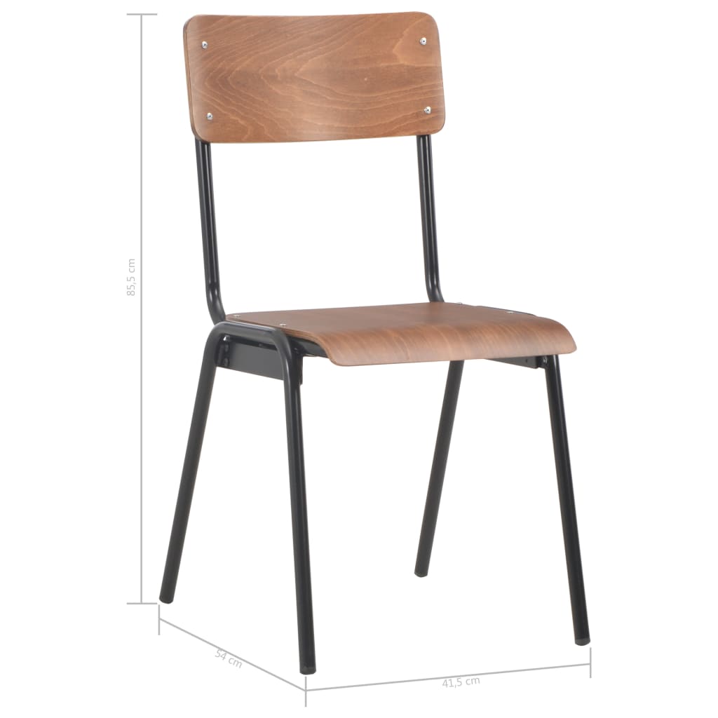 Dining Chairs 6 pcs Brown Plywood - OLBRIT