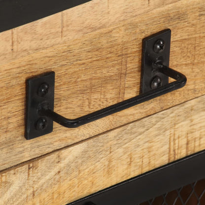 Bedside Cabinet 43x30x51 cm Solid Rough Mango Wood - OLBRIT