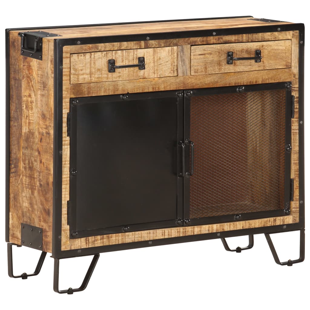 Sideboard 80x31x71 cm Solid Rough Mango Wood - OLBRIT