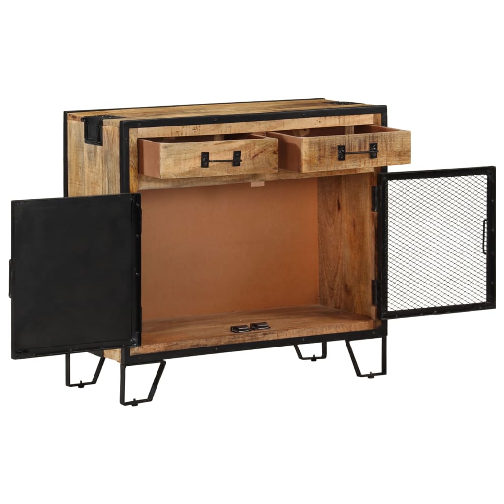 Sideboard 80x31x71 cm Solid Rough Mango Wood - OLBRIT
