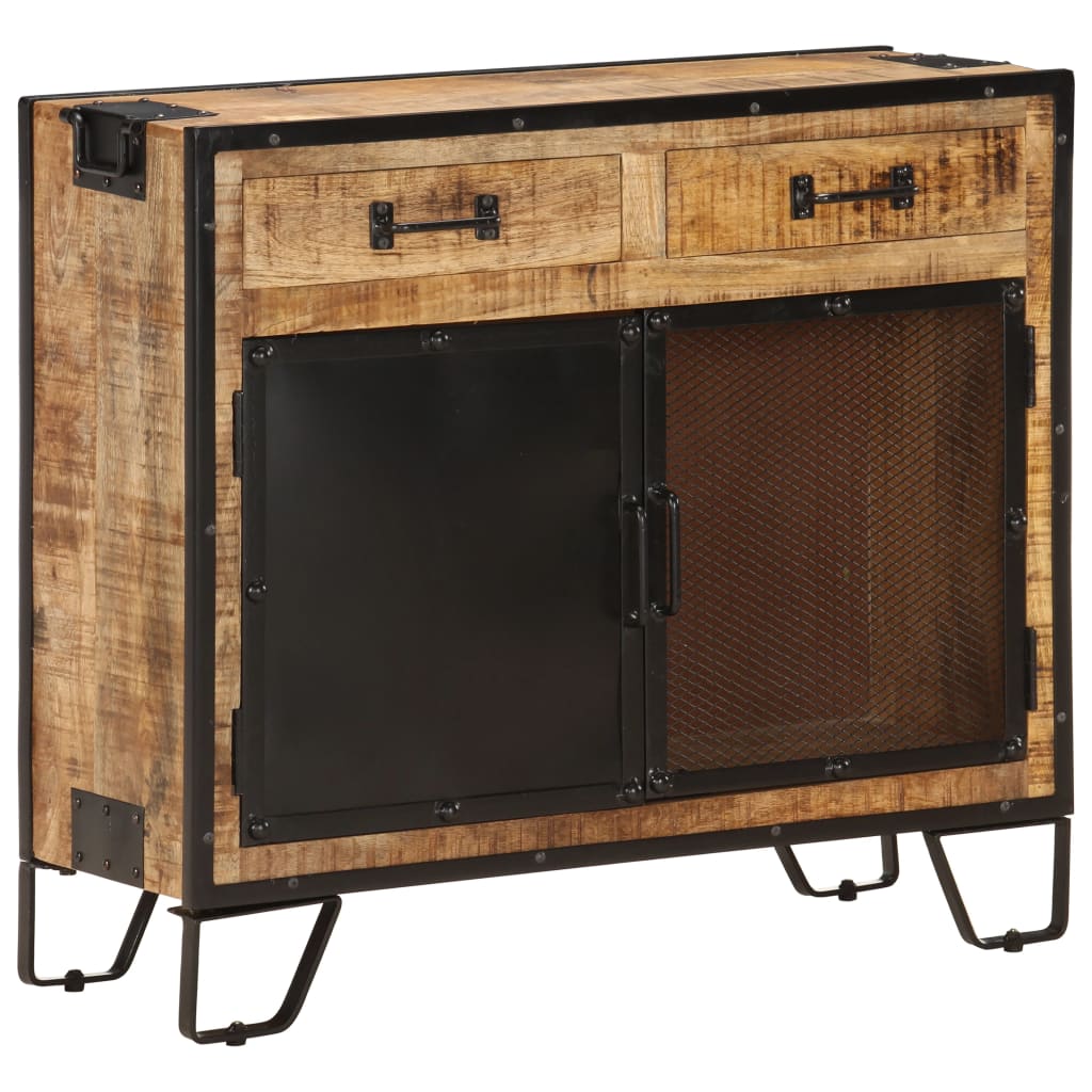 Sideboard 80x31x71 cm Solid Rough Mango Wood - OLBRIT