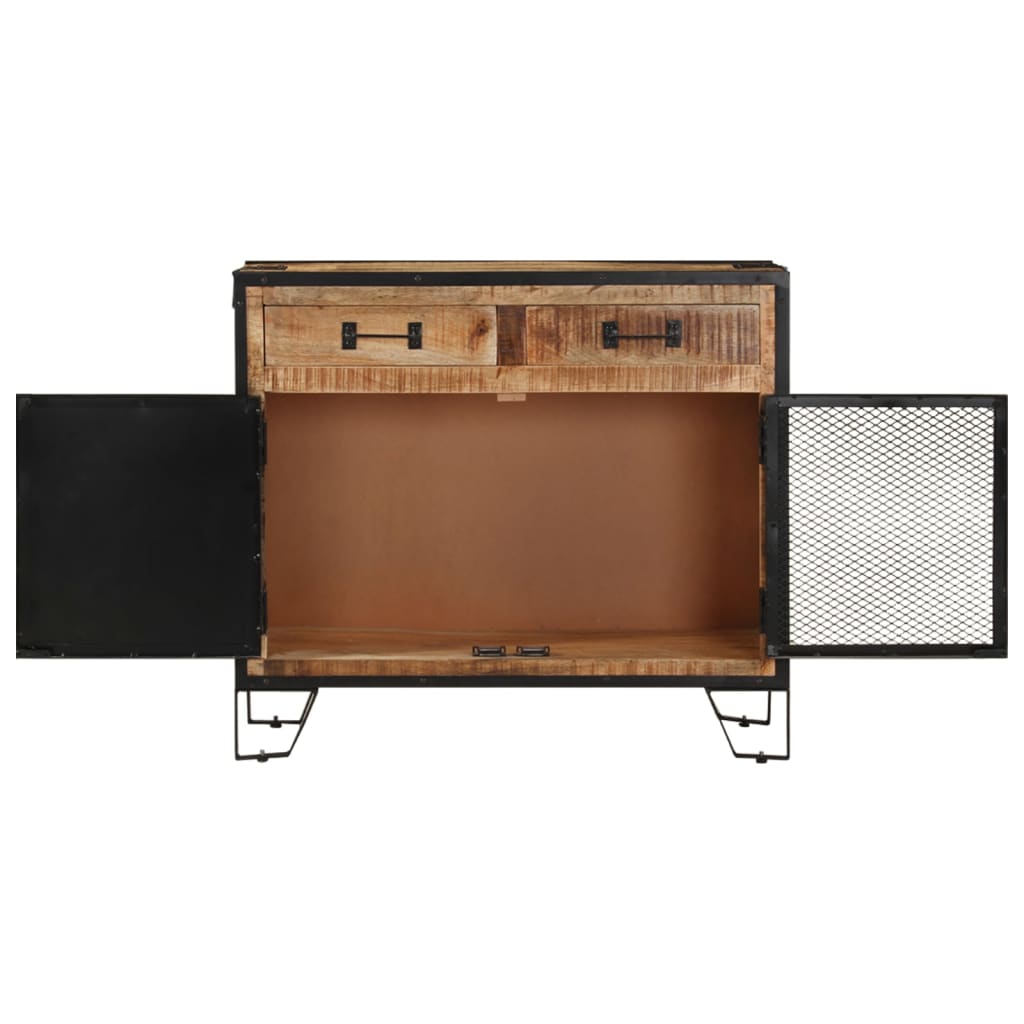 Sideboard 80x31x71 cm Solid Rough Mango Wood - OLBRIT