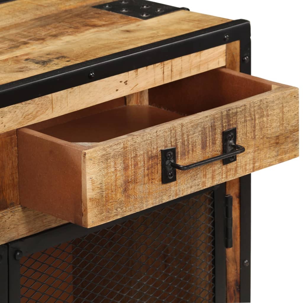 Sideboard 80x31x71 cm Solid Rough Mango Wood - OLBRIT