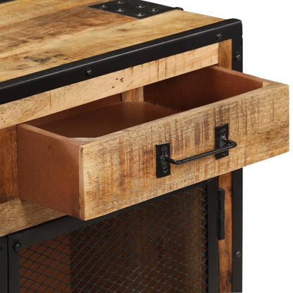 Sideboard 80x31x71 cm Solid Rough Mango Wood - OLBRIT