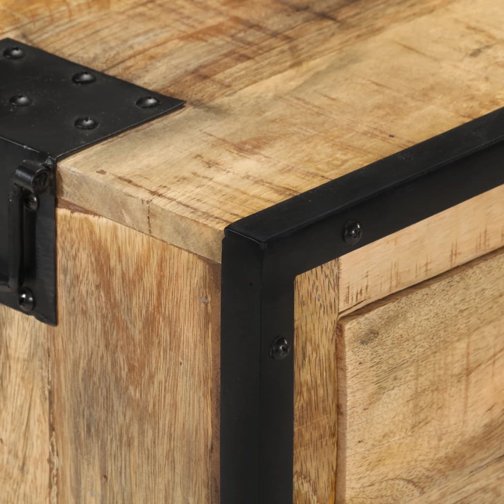 Sideboard 80x31x71 cm Solid Rough Mango Wood - OLBRIT