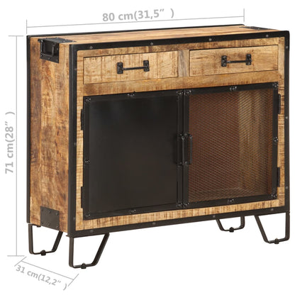 Sideboard 80x31x71 cm Solid Rough Mango Wood - OLBRIT