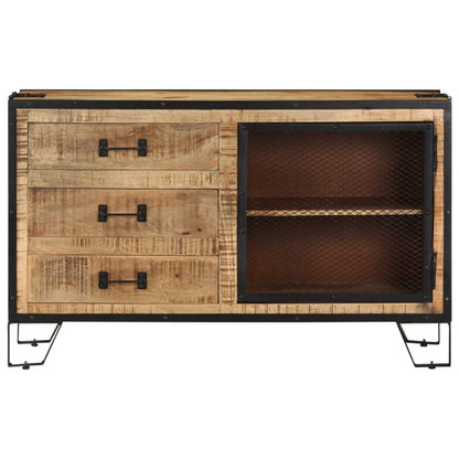 Sideboard 100x31x60 cm Solid Rough Mango Wood - OLBRIT