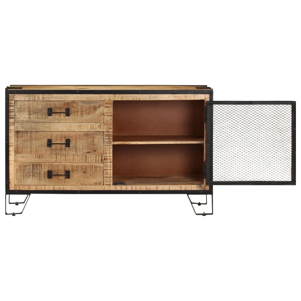 Sideboard 100x31x60 cm Solid Rough Mango Wood - OLBRIT