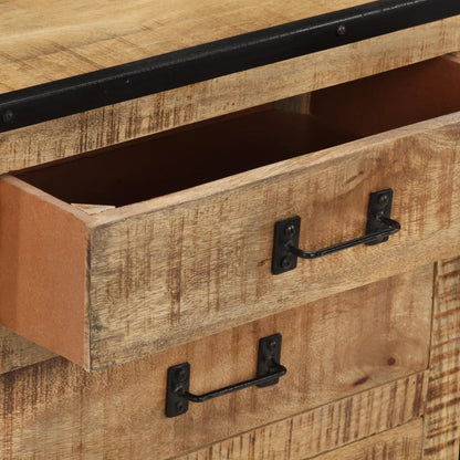 Sideboard 100x31x60 cm Solid Rough Mango Wood - OLBRIT