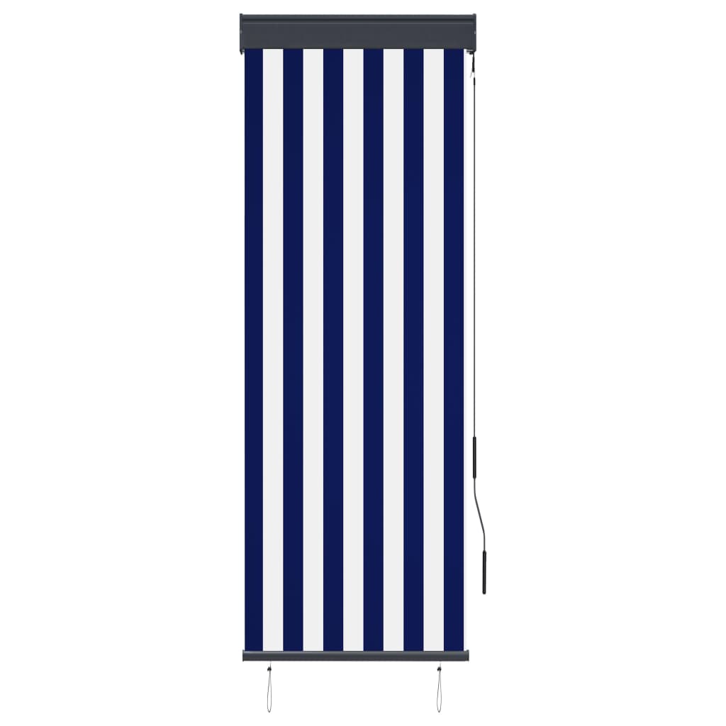 Outdoor Roller Blind 60x250 cm Blue and White - OLBRIT