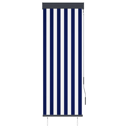 Outdoor Roller Blind 60x250 cm Blue and White - OLBRIT