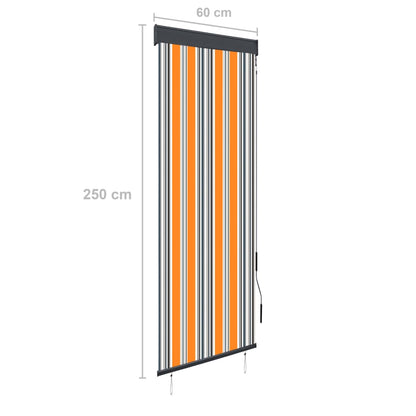 Outdoor Roller Blind 60x250 cm Yellow and Blue - OLBRIT