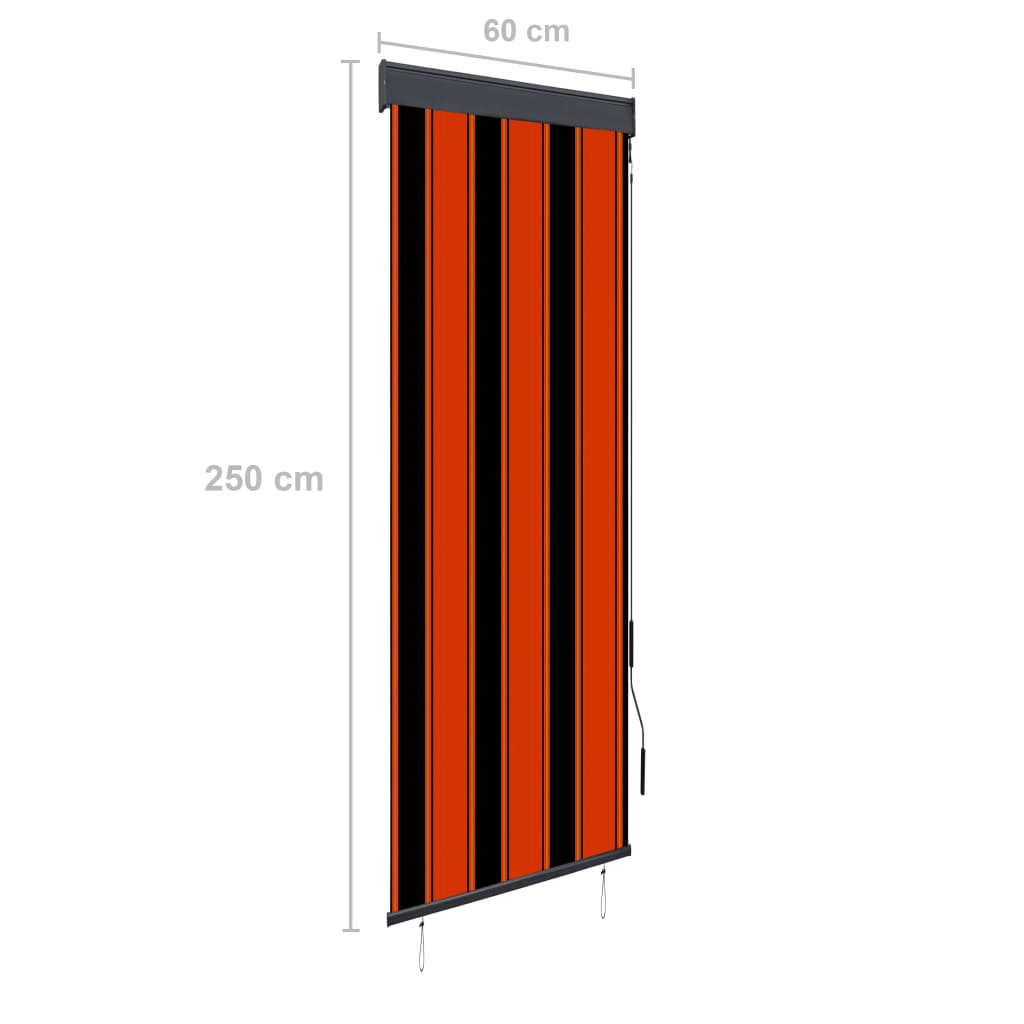 Outdoor Roller Blind 60x250 cm Orange and Brown - OLBRIT