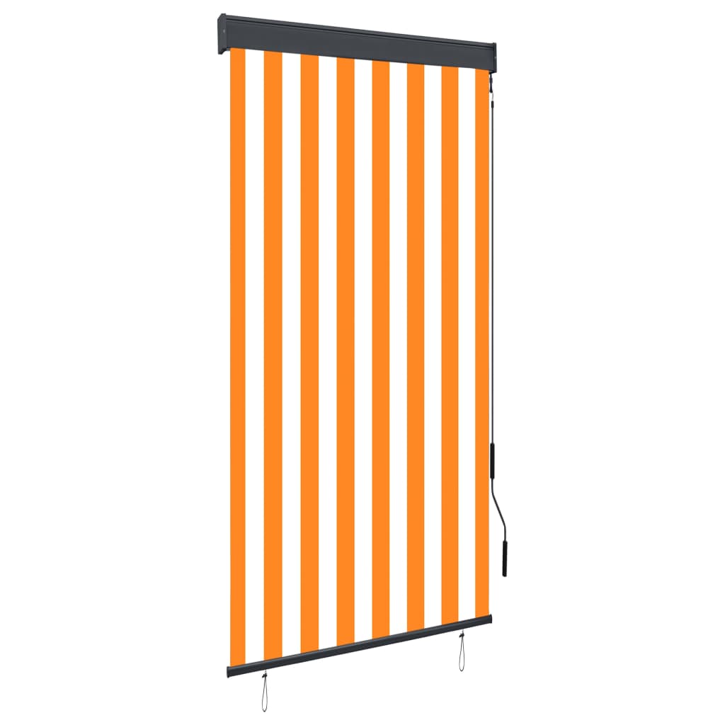 Outdoor Roller Blind 80x250 cm White and Orange - OLBRIT