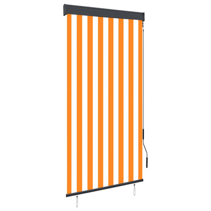 Outdoor Roller Blind 80x250 cm White and Orange - OLBRIT