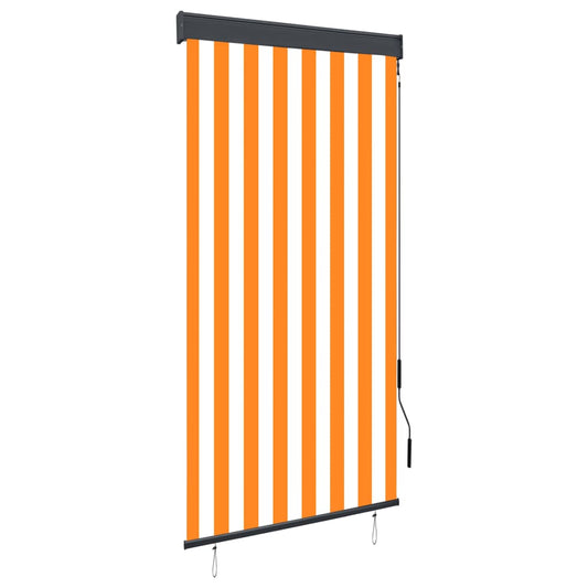 Outdoor Roller Blind 80x250 cm White and Orange - OLBRIT