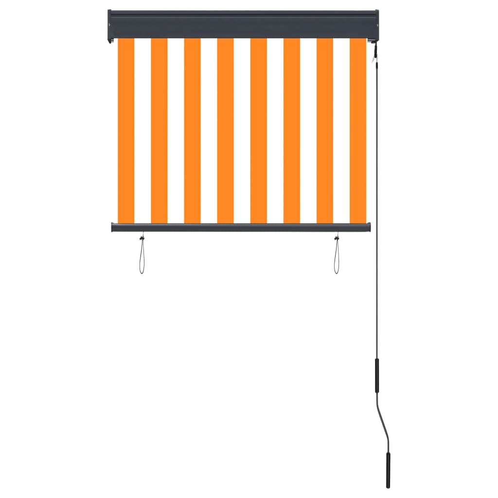 Outdoor Roller Blind 80x250 cm White and Orange - OLBRIT