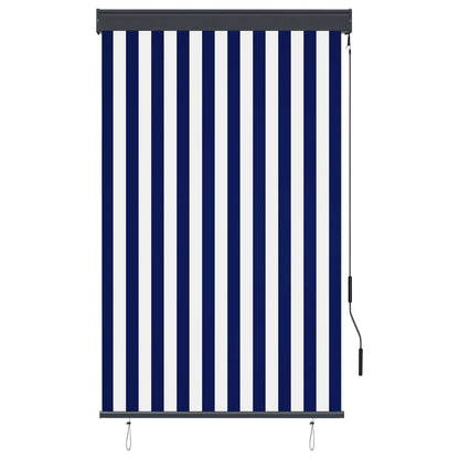 Outdoor Roller Blind 100x250 cm Blue and White - OLBRIT