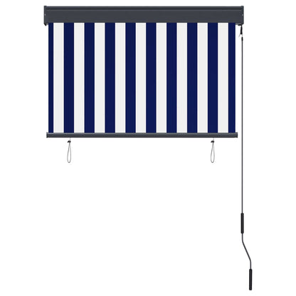 Outdoor Roller Blind 100x250 cm Blue and White - OLBRIT