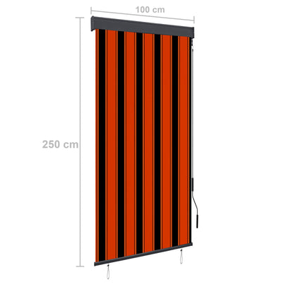Outdoor Roller Blind 100x250 cm Orange and Brown - OLBRIT