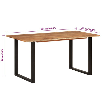 Dining Table 154x80x76 cm Solid Acacia Wood - OLBRIT