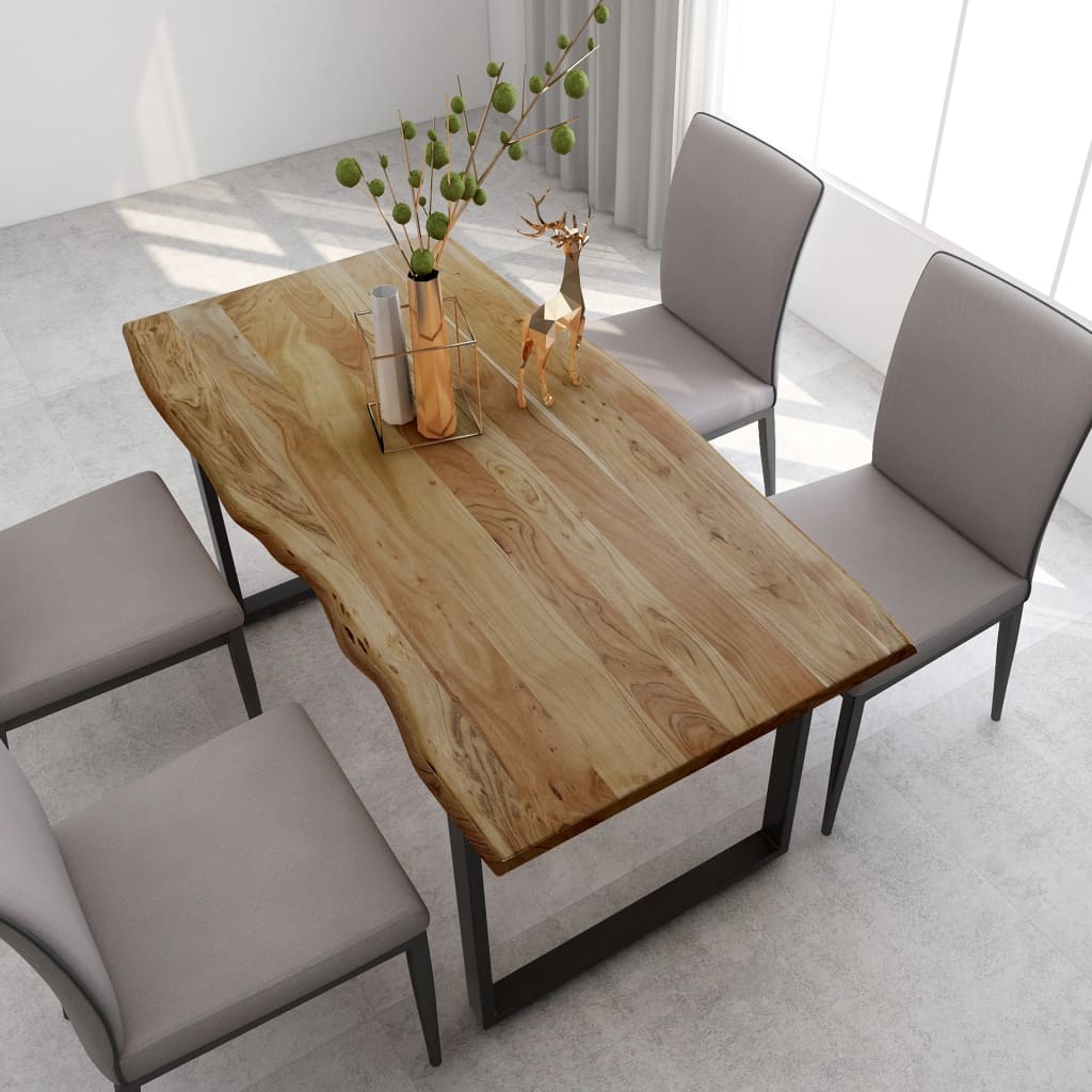 Dining Table 154x80x76 cm Solid Acacia Wood - OLBRIT