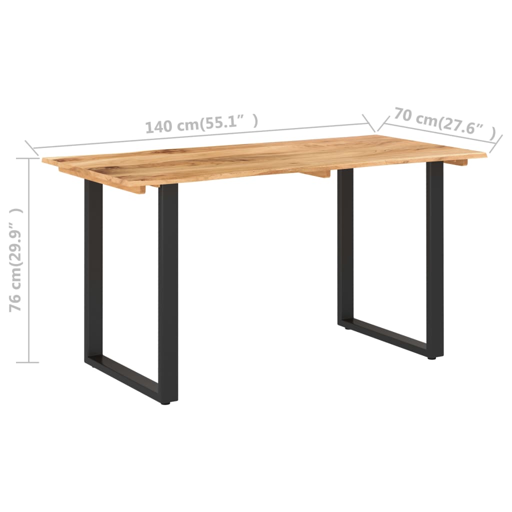 Dining Table 140x70x76 cm Solid Acacia Wood - OLBRIT