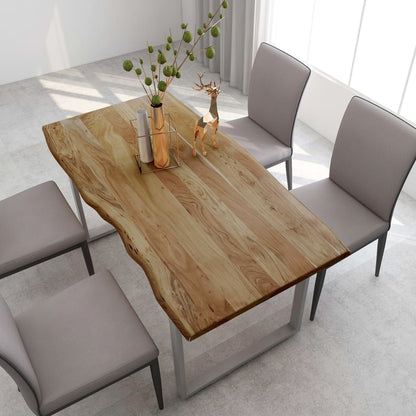 Dining Table 154x80x76 cm Solid Acacia Wood - OLBRIT