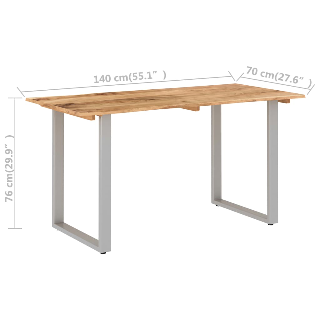 Dining Table 140x70x76 cm Solid Acacia Wood - OLBRIT
